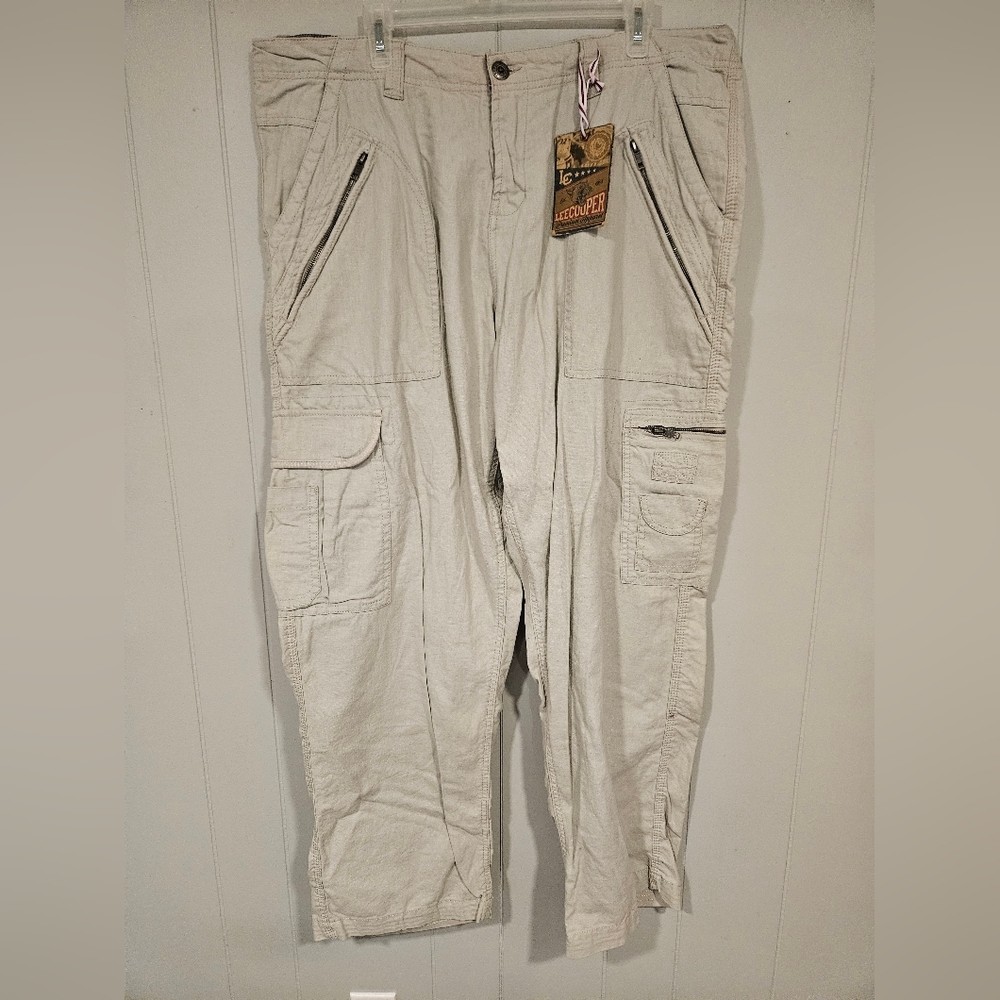 Lee Cooper Men's Cargo Multi-Pocket Cotton Linen 40x31 Pants NWT European Style